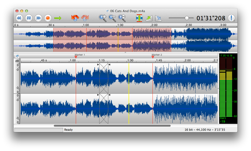 Very easy to use and powerful audio editor.