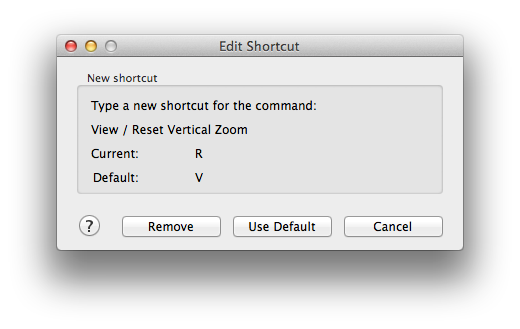 Editing a shortcut
